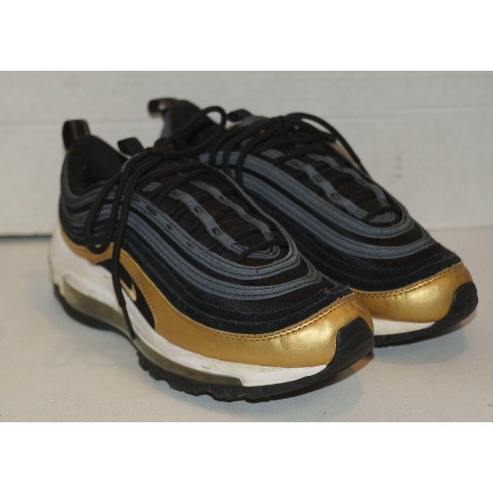 Nike Air Max 97 GS Black Metallic Gold Size 5.5Y (921522-014)‎
